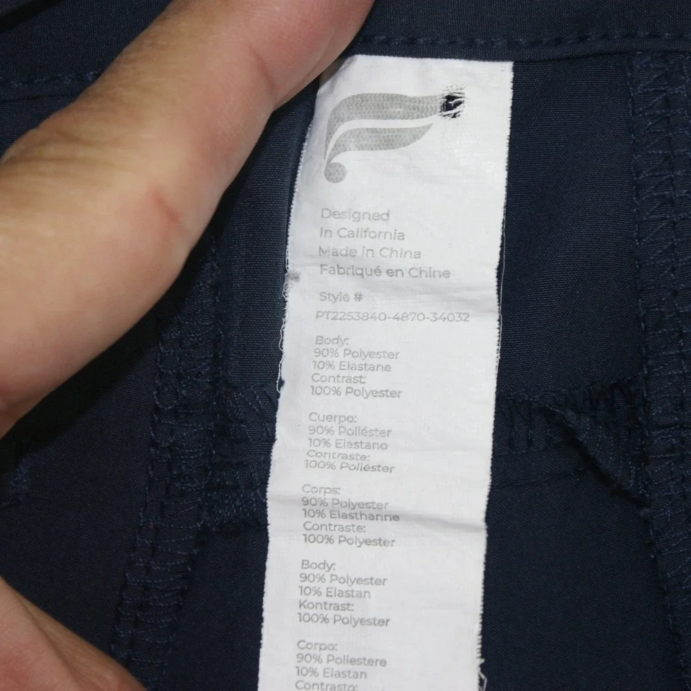 Fabletics The Only Pants 24-7 34x32 Navy Blue Stretch Golf Performance PT2253840